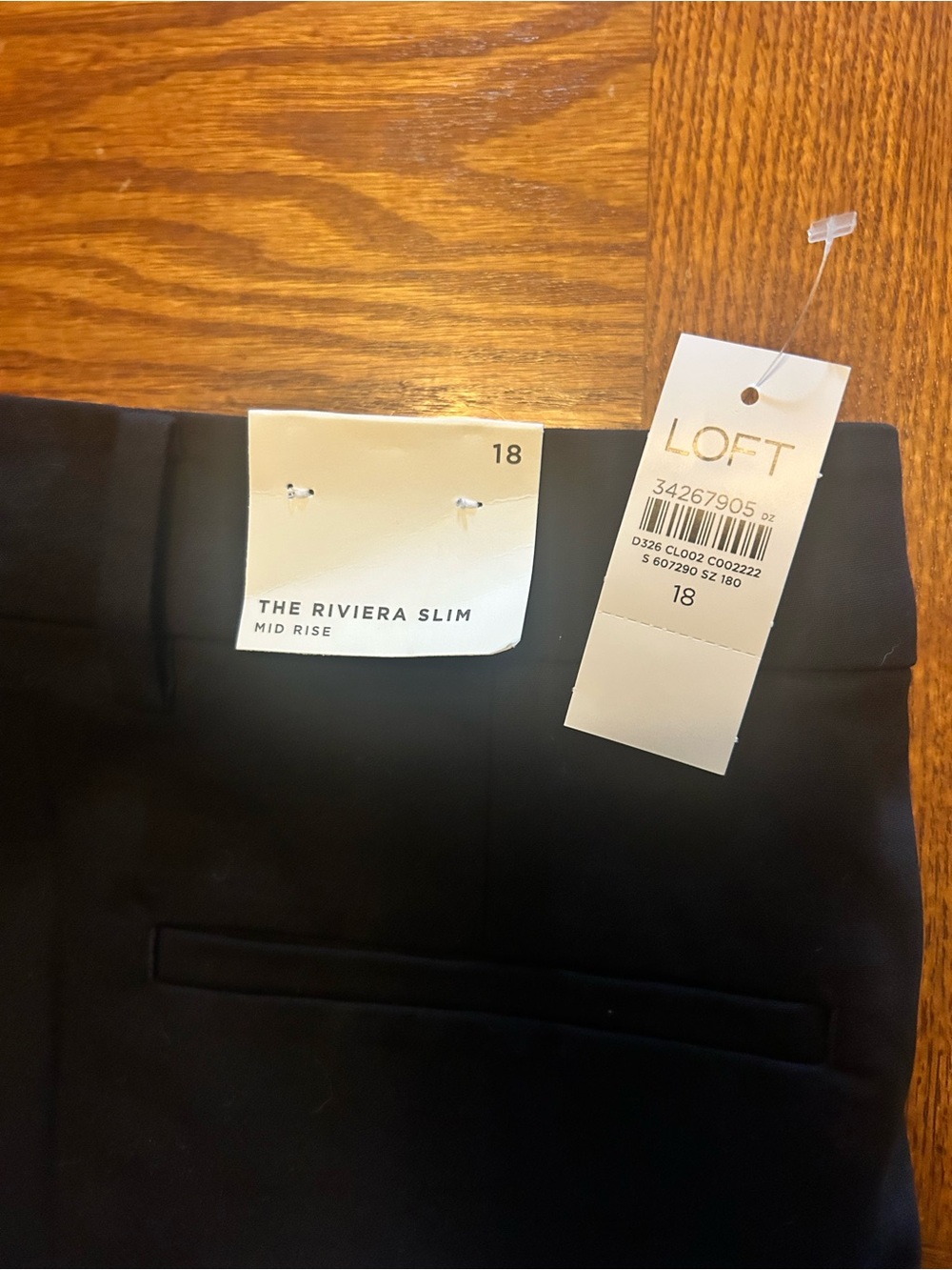 LOFT The Riviera Slim Mid Rise Pants — Black Ankle length